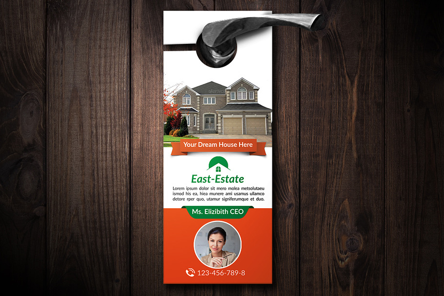 Real Estate Door Hanger Template in Stationery Templates - product preview 8