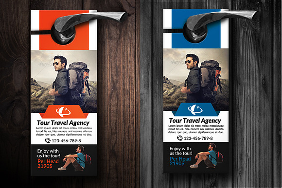 Tour travel Agency Door Hanger in Stationery Templates - product preview 1
