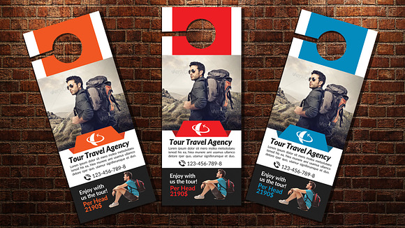 Tour travel Agency Door Hanger in Stationery Templates - product preview 2