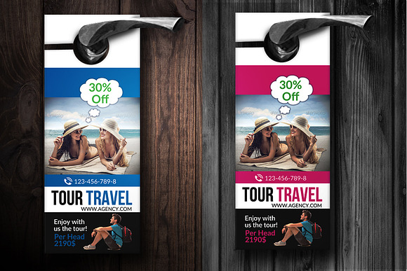 Tour travel Agency Door Hanger in Stationery Templates - product preview 1