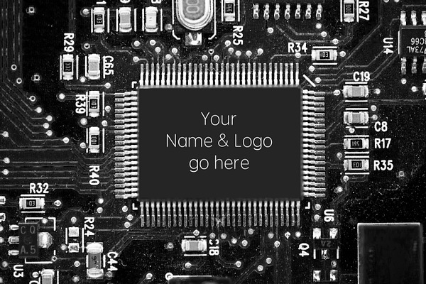 Mother Board, Chip, mock up, B&W