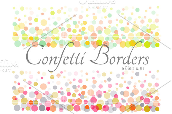 Confetti Borders Confetti Cliparts in Patterns - product preview 1