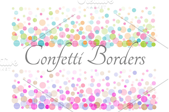 Confetti Borders Confetti Cliparts in Patterns - product preview 2