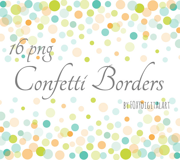 Confetti Clipart Confetti Borders in Patterns - product preview 2