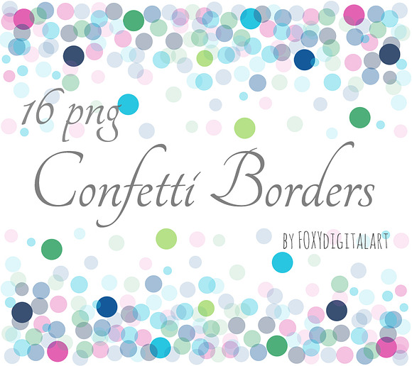 Confetti Clipart Confetti Borders in Patterns - product preview 3