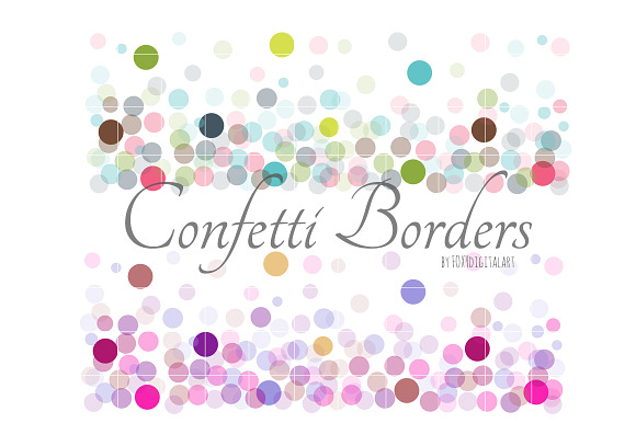 Confetti Clipart Confetti Borders in Patterns - product preview 4