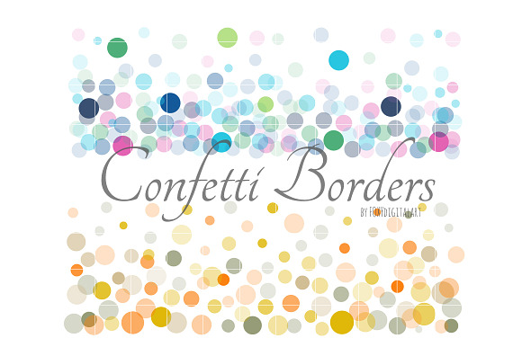 Confetti Clipart Confetti Borders in Patterns - product preview 5
