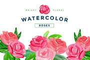 Bright Roses Watercolor PNG