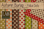 12 Fall Polka Dot Burlap Textures