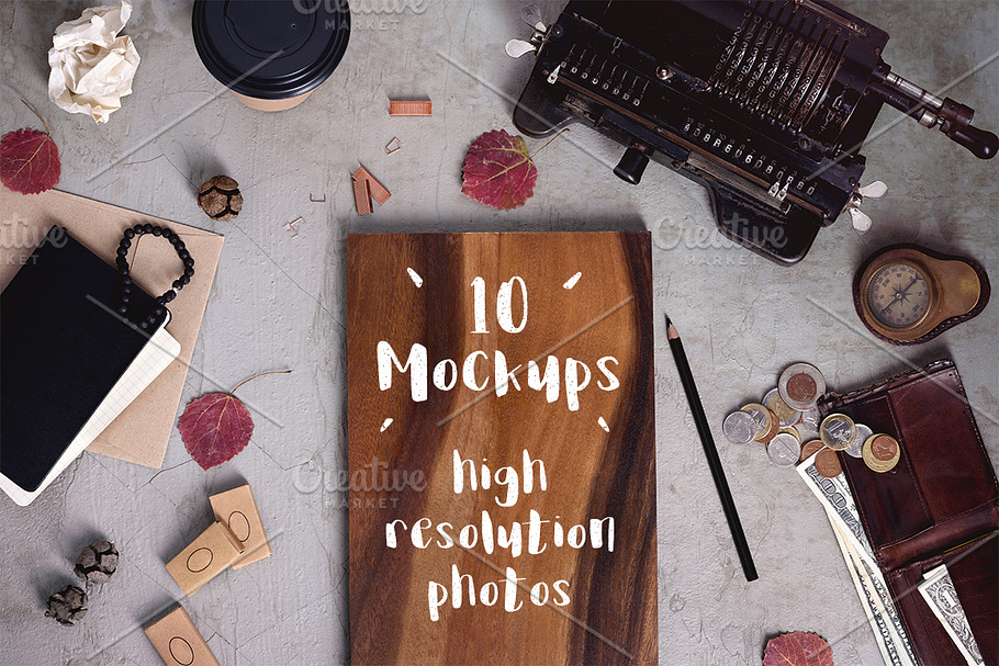 10 Vintage Mockups in Mobile & Web Mockups - product preview 8
