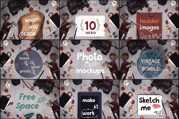 10 Vintage Mockups in Mobile & Web Mockups - product preview 1