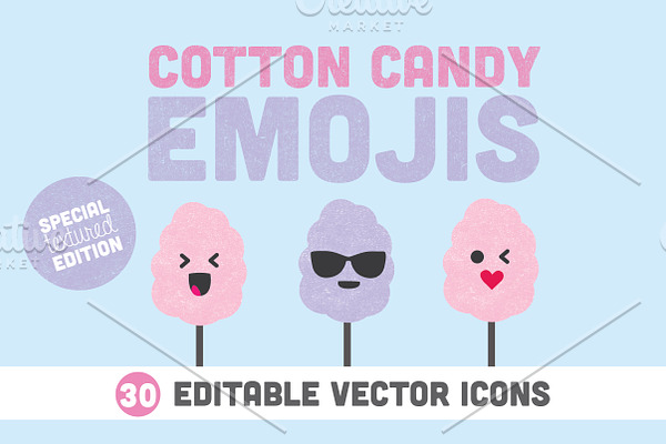Cotton Candy Emojis