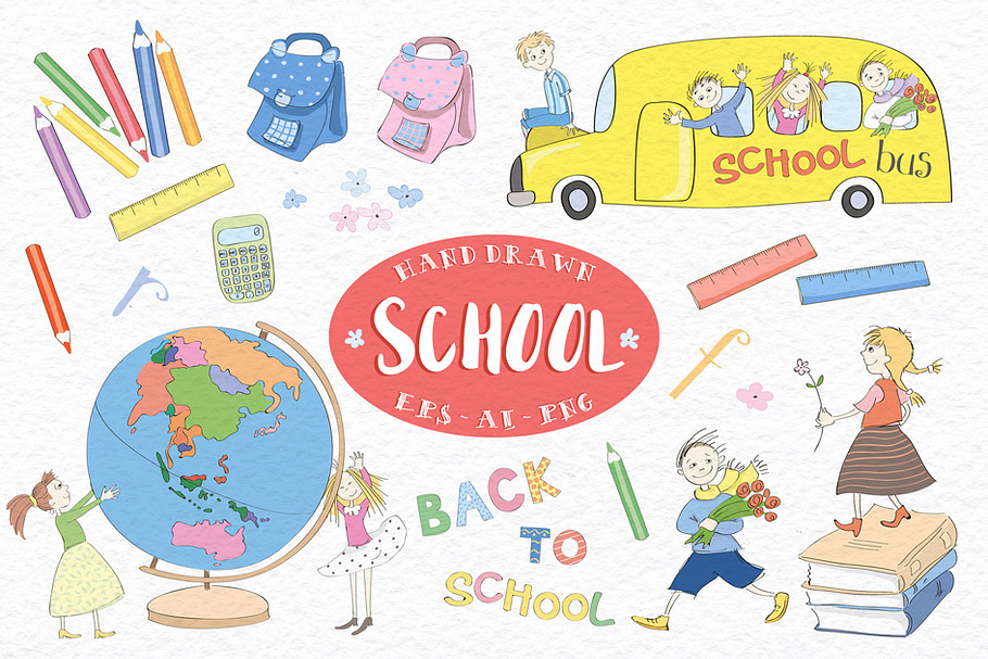 Children. School. Floral in Illustrations - product preview 8