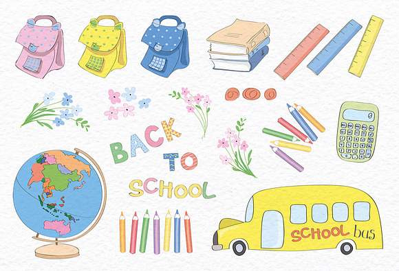 Children. School. Floral in Illustrations - product preview 1