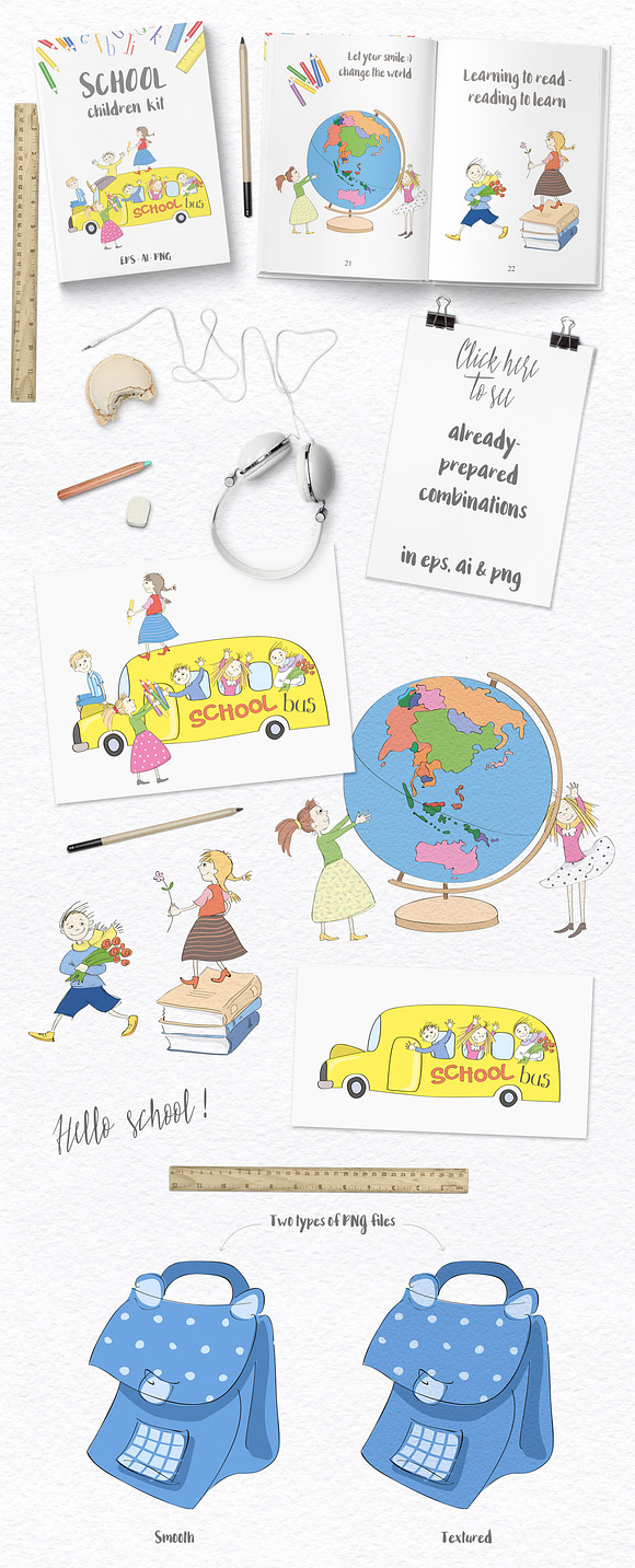 Children. School. Floral in Illustrations - product preview 3