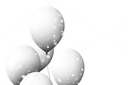 White Balloons for holiday cards