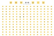 Emoticon emoji set of 210 