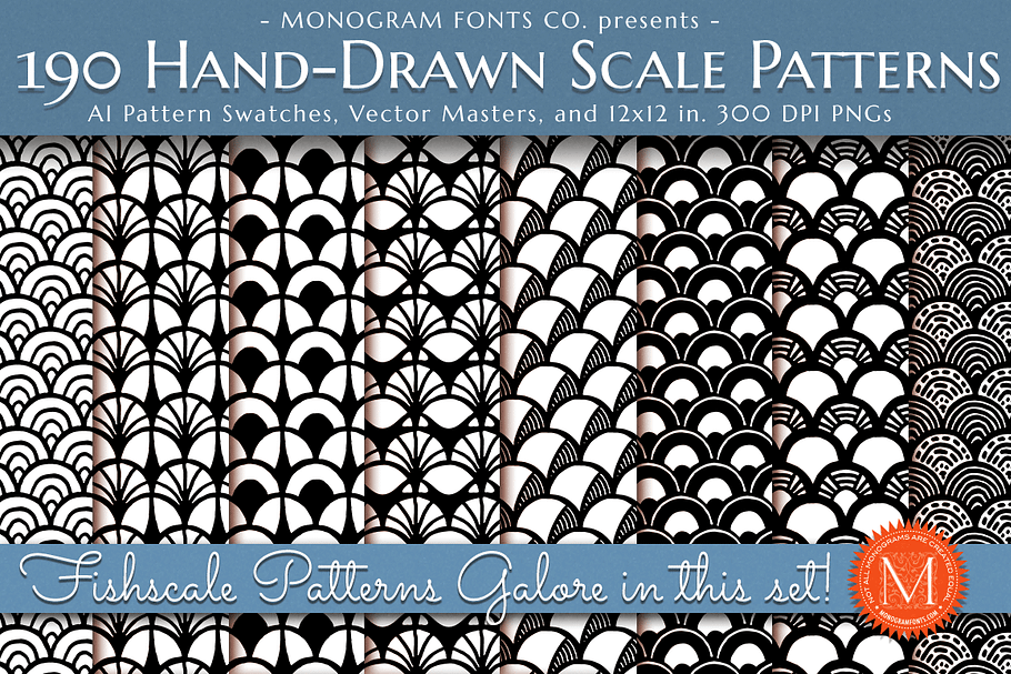 190 Handdrawn Scale Patterns in Patterns - product preview 8