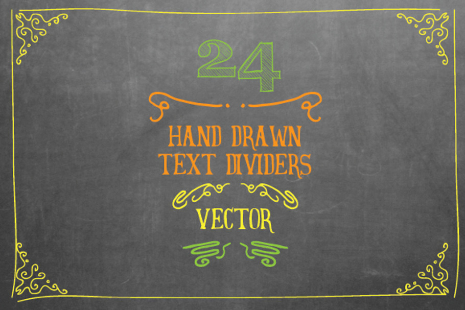 24 Hand Drawn Text Dividers Vector