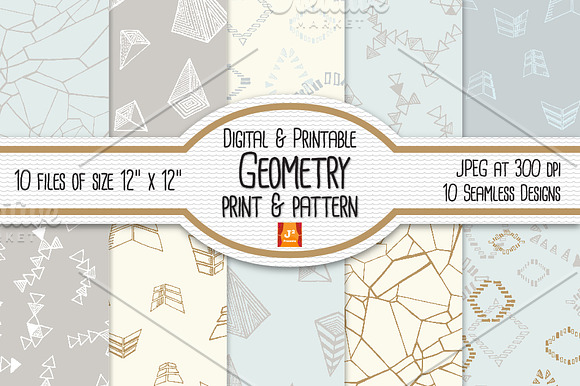 Geo Seamless Digital Paper in Patterns - product preview 1