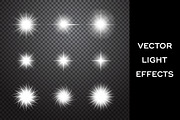 Sparkles. Vector light effects set