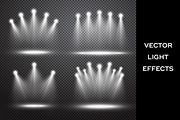 Stage lights. Vector effects set
