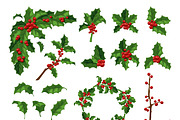 Christmas berry decoration vector 