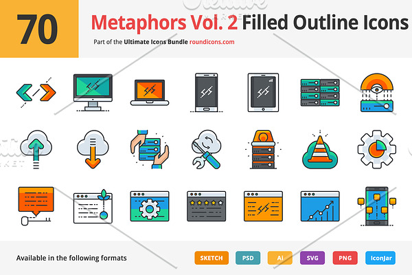 70 Metaphors Vol. 2 Filled Icons
