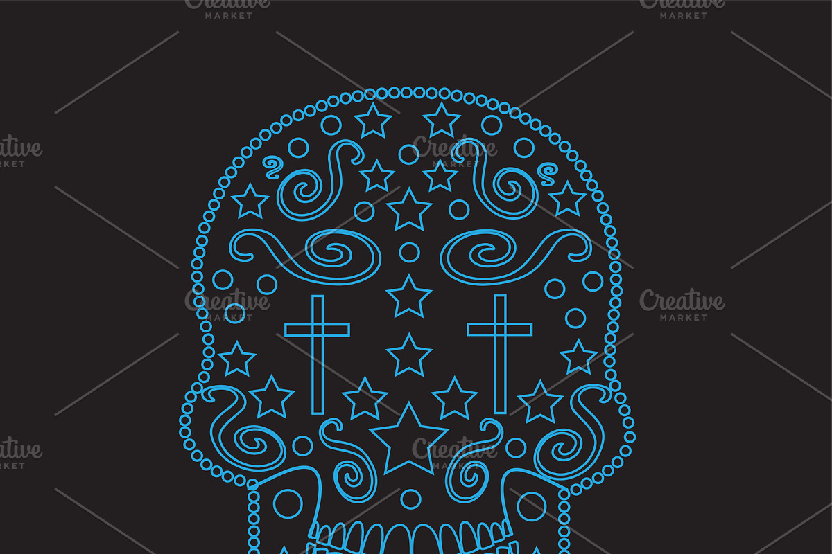 Skull icon ornament vector  in Graphics - product preview 8