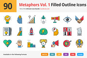 90 Metaphors Vol. 1 Filled Icons