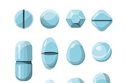 Set of various pills
