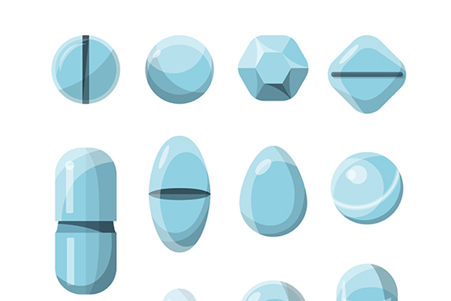 Set of various pills in Objects - product preview 8