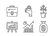 Sketched financial iconset