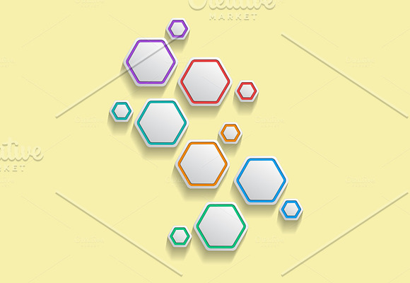 Infographic template - hexagons in Illustrations - product preview 1