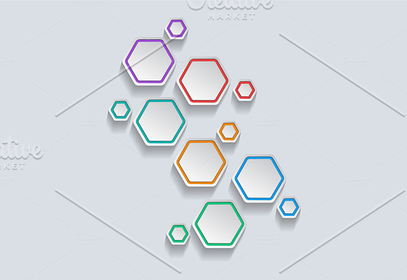 Infographic template - hexagons in Illustrations - product preview 2