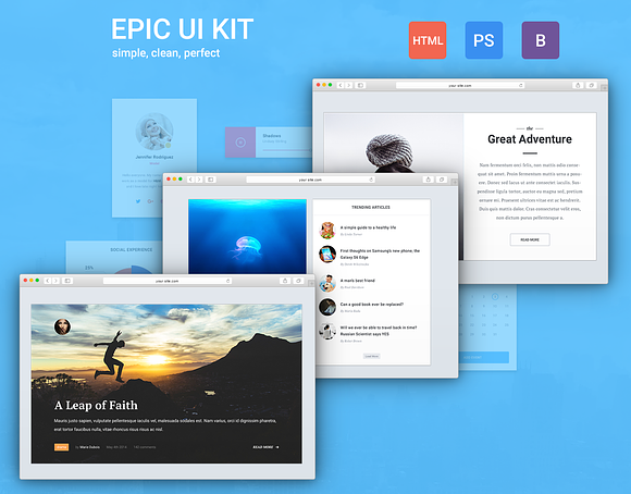 Epic UI Kit + Bootstrap Theme in UI Kits and Libraries - product preview 14