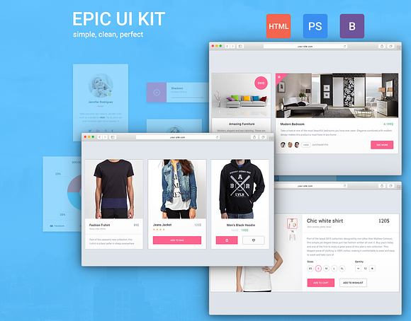 Epic UI Kit + Bootstrap Theme in UI Kits and Libraries - product preview 16