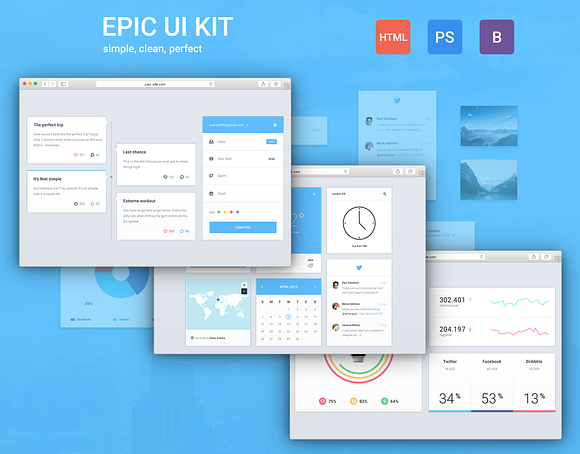 Epic UI Kit + Bootstrap Theme in UI Kits and Libraries - product preview 17