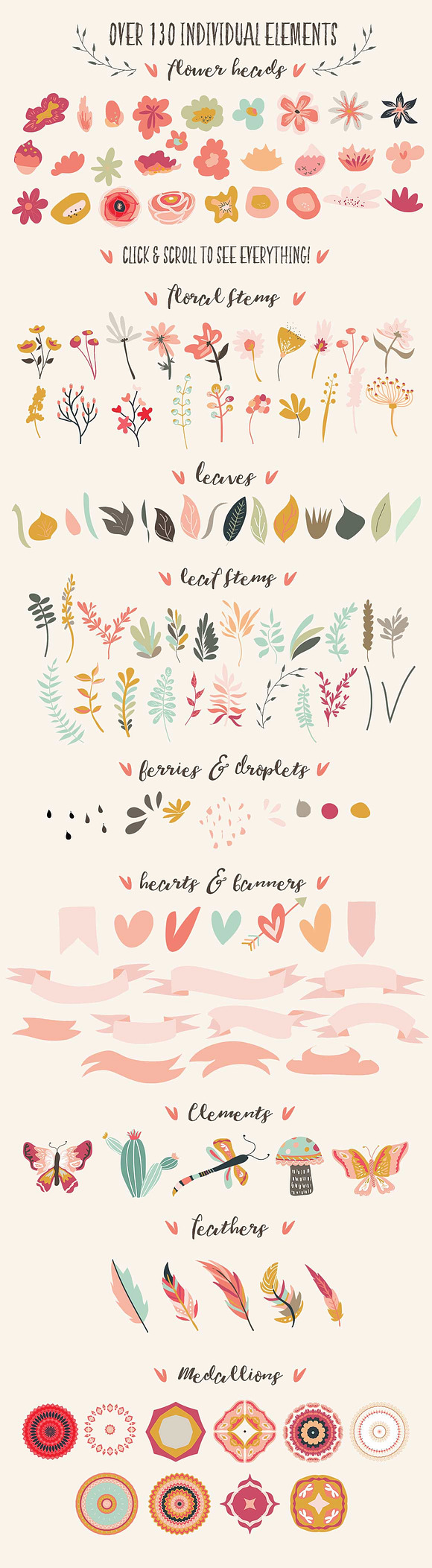 Sweet Garden Floral Clipart Bundle in Illustrations - product preview 1