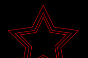 Star icon neon red color