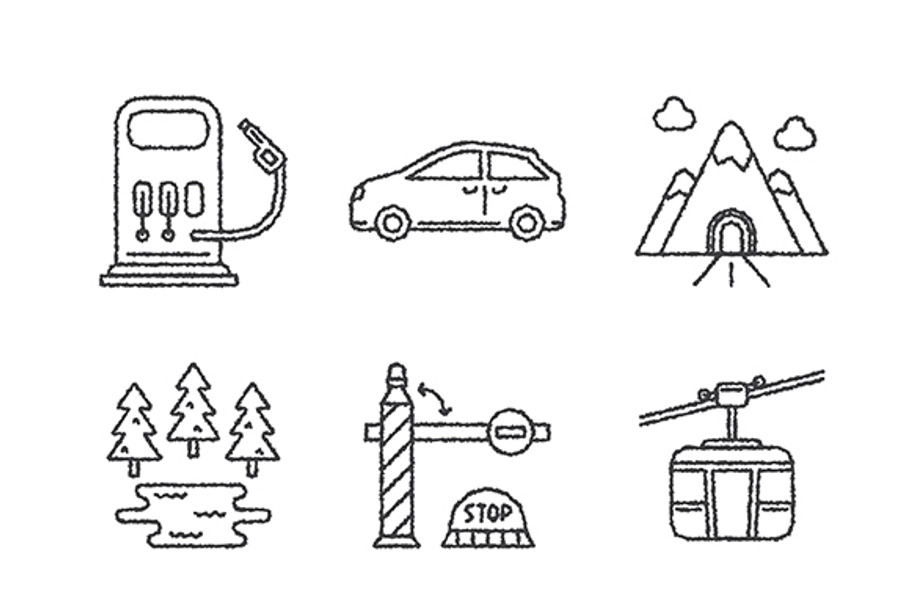 Sketched travel iconset in Icons - product preview 8