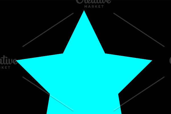 Star icon neon blue color