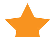 Star icon orange color vector