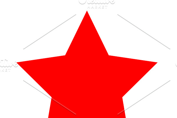 Star icon red color flat