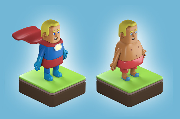 3D isometric characters  in Illustrations - product preview 1