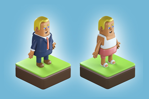 3D isometric characters  in Illustrations - product preview 2