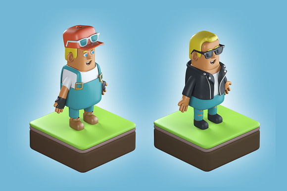 3D isometric characters  in Illustrations - product preview 3