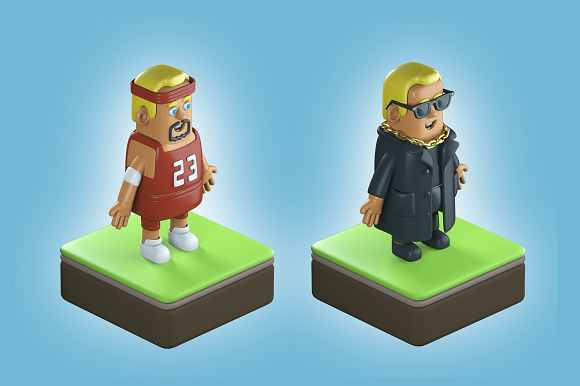 3D isometric characters  in Illustrations - product preview 4