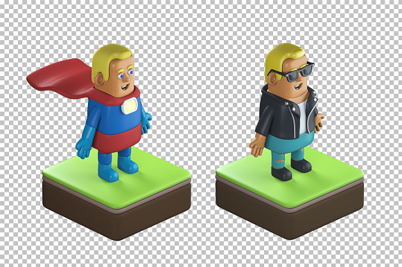 3D isometric characters  in Illustrations - product preview 5