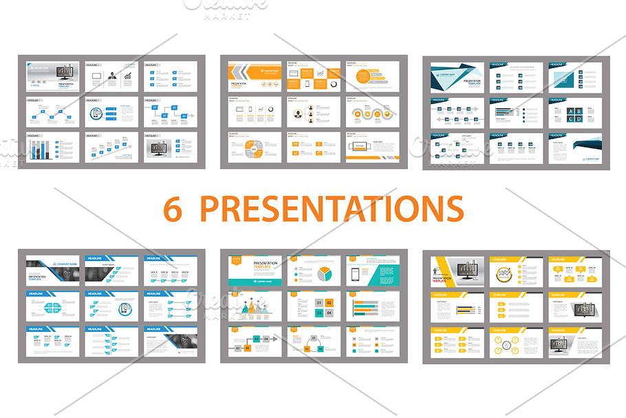 Set of presentation template in Presentation Templates - product preview 8